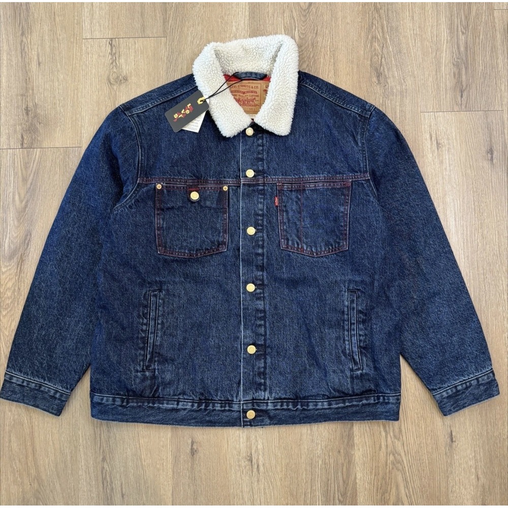 Levi's‎ Lunar Year Relaxed Fit Sherpa Denim Trucker Jacket Men's Large NWT